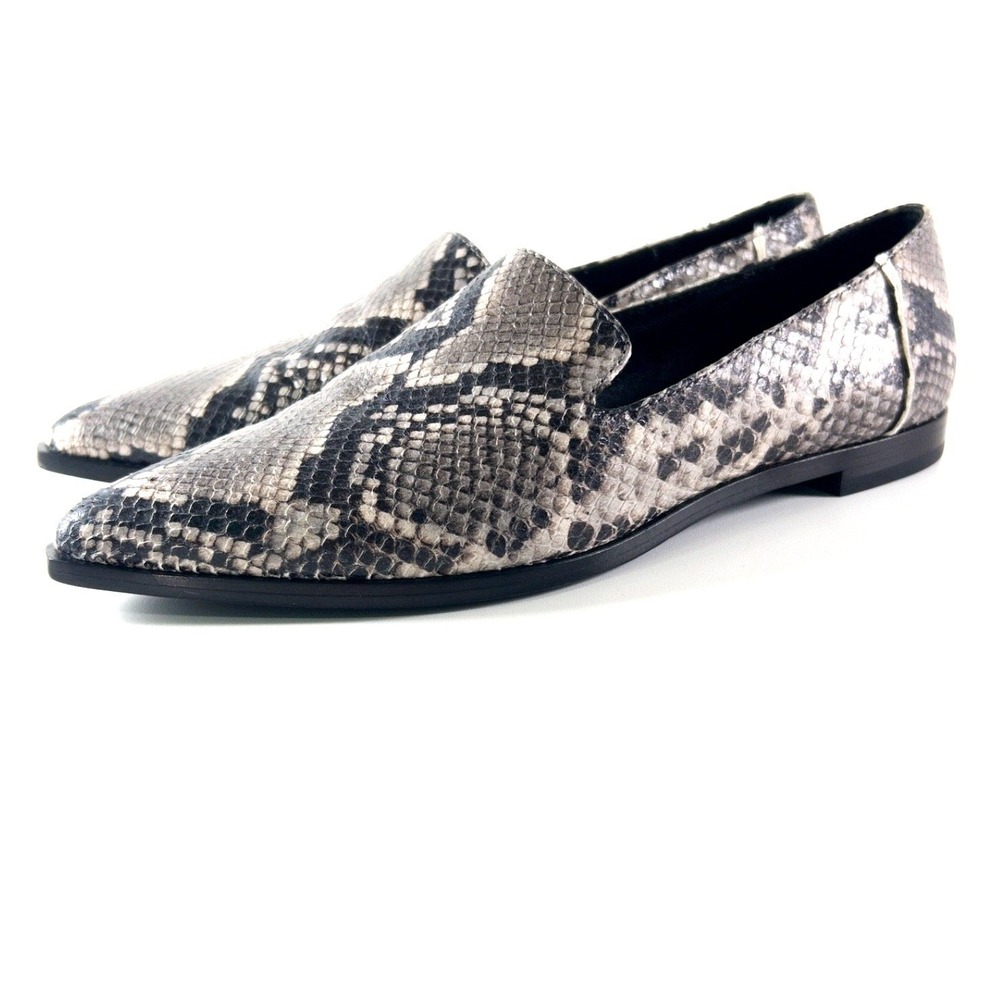 Frye Kenzie Venetian Gym Snakeskin Pointy Toe Loafers Flats Womens 7.5 EUC $198